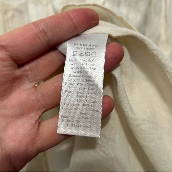 Everlane The Linen Open Back Dress Sz 6 Cream - Picture 14 of 14